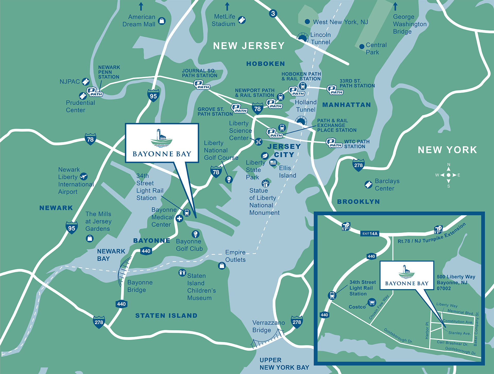 Bayonne, NJ Map
